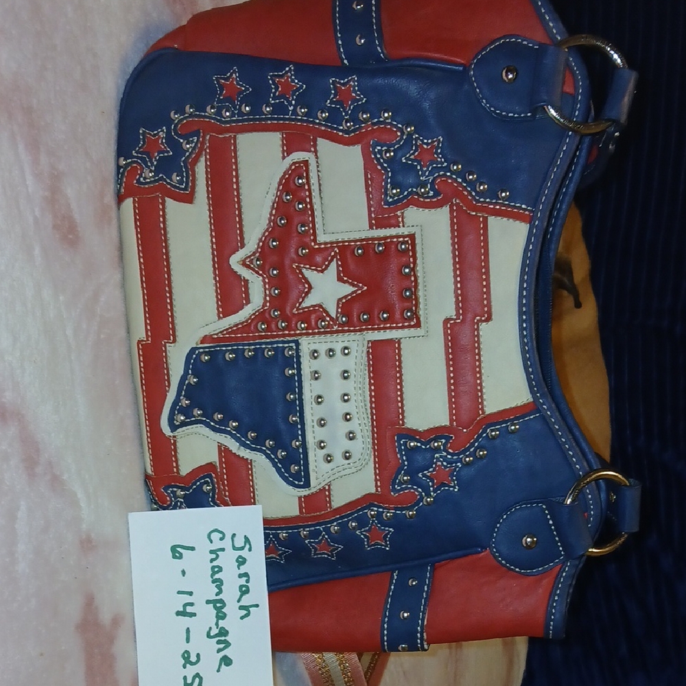 Montana West Red and White Patriotic Shoulder Bag